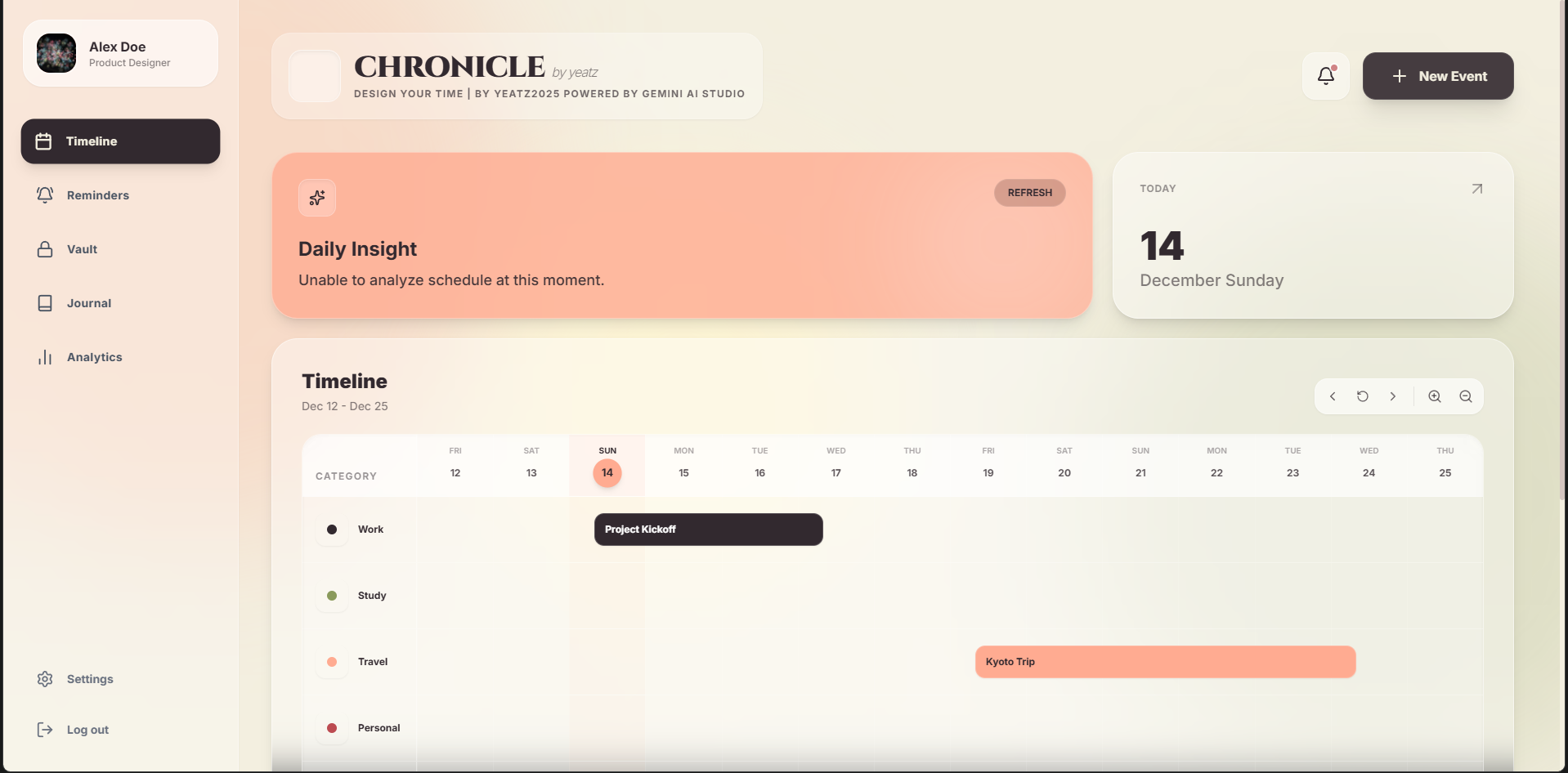 Chronicle App Screenshot